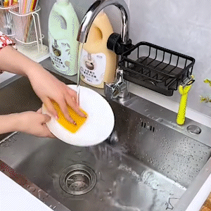 Kitchen Stainless Steel Sink Drainer Sponge Storage Faucet Rack