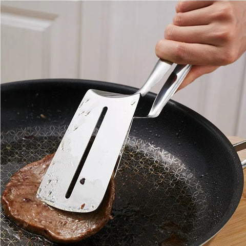 Stainless Steel Steak & BBQ Clip Multi-Purpose Kitchen Tongs for Cooking and Grilling