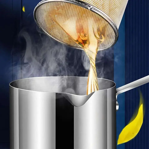 Stainless Steel Deep Fryer Pan with Strainer Basket – Multi-Purpose Kitchen Fryer