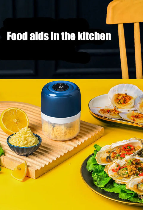 250ml Wireless Electric Mini Garlic Press – Smart Food Chopper &amp; Kitchen Helper