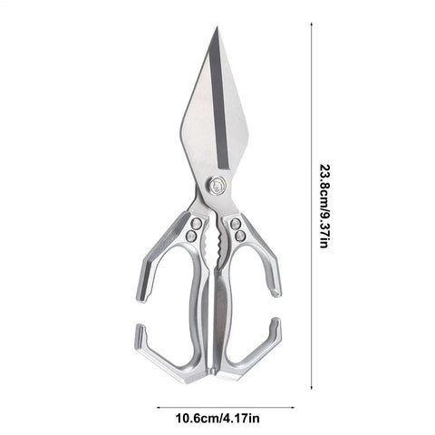 2-in-1 Kitchen Scissors with Walnut Cracker – Heavy Duty Stainless Steel Kitchen Shears