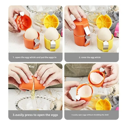 Creative Egg Shell Opener – Stainless Steel Egg Cracker for Kitchen Baking