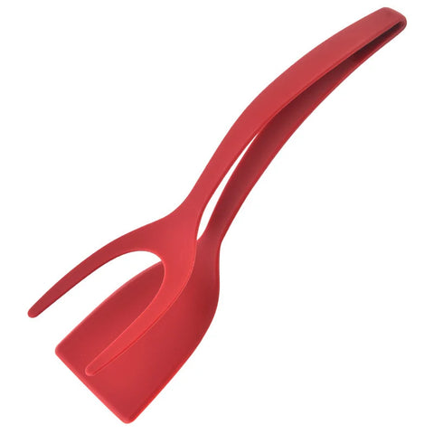 2-in-1 Egg Flipper Spatula – Non-Stick Silicone Tongs for Cooking