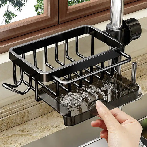 Kitchen Stainless Steel Sink Drainer Sponge Storage Faucet Rack
