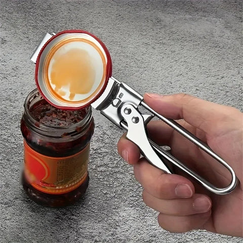 Adjustable Multi-Function Bottle Opener – Stainless Steel Jar & Can Opener for Kitchen Use