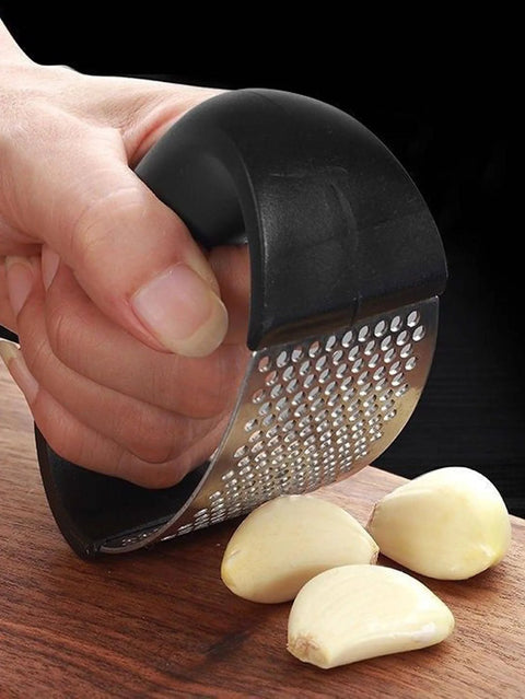 Stainless Steel Garlic Press Crusher – Manual Garlic Mincer & Kitchen Tool