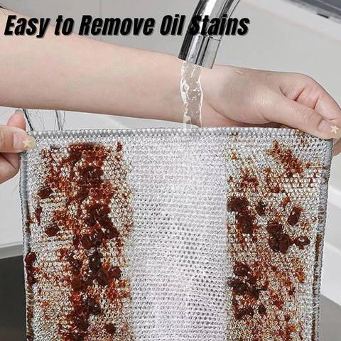 Magic Steel Wire Cleaning Cloth Non-Stick Double Layer Dish Rag