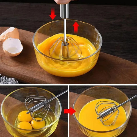 Semi-Automatic Egg Beater – Handheld Rotating Mixer for Baking & Kitchen Use