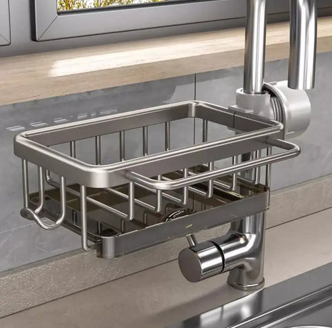 Kitchen Stainless Steel Sink Drainer Sponge Storage Faucet Rack