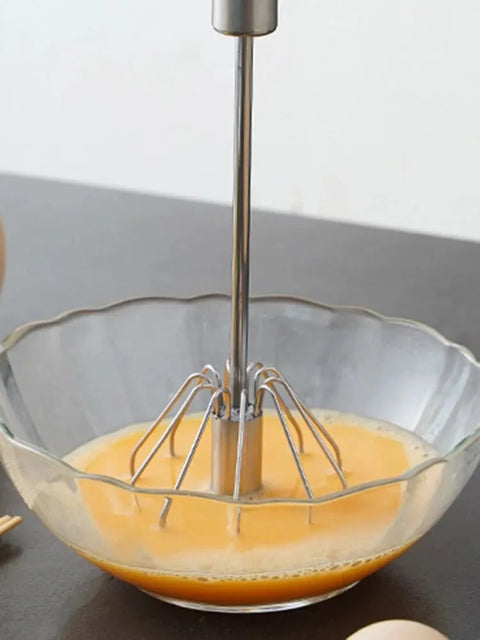 Semi-Automatic Egg Beater – Handheld Rotating Mixer for Baking & Kitchen Use