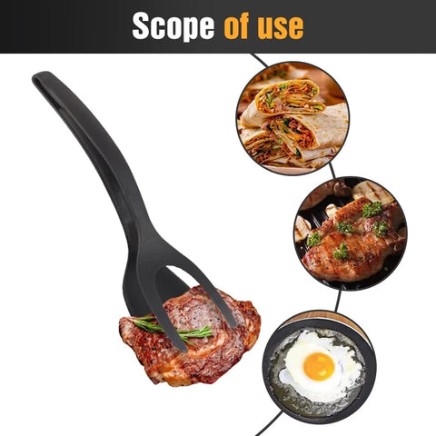 2-in-1 Egg Flipper Spatula – Non-Stick Silicone Tongs for Cooking