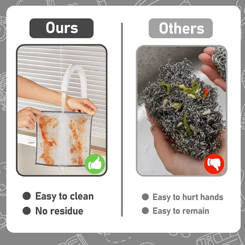Magic Steel Wire Cleaning Cloth Non-Stick Double Layer Dish Rag