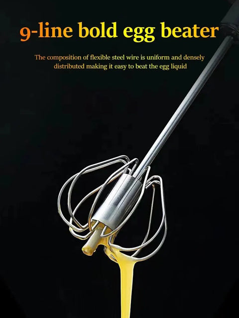 Semi-Automatic Egg Beater – Handheld Rotating Mixer for Baking & Kitchen Use