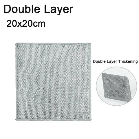 Magic Steel Wire Cleaning Cloth Non-Stick Double Layer Dish Rag