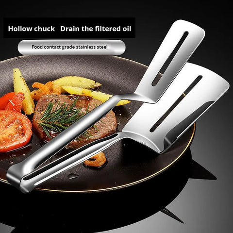 Stainless Steel Steak & BBQ Clip Multi-Purpose Kitchen Tongs for Cooking and Grilling