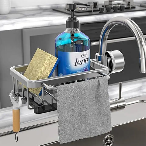 Kitchen Stainless Steel Sink Drainer Sponge Storage Faucet Rack