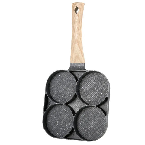 4-Hole Nonstick Omelette Pan – Multi-Section Breakfast Maker for Eggs Pancakes & Steak