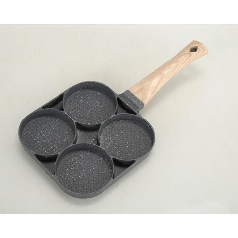 4-Hole Nonstick Omelette Pan – Multi-Section Breakfast Maker for Eggs Pancakes & Steak