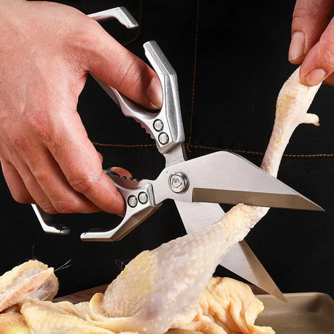 2-in-1 Kitchen Scissors with Walnut Cracker – Heavy Duty Stainless Steel Kitchen Shears